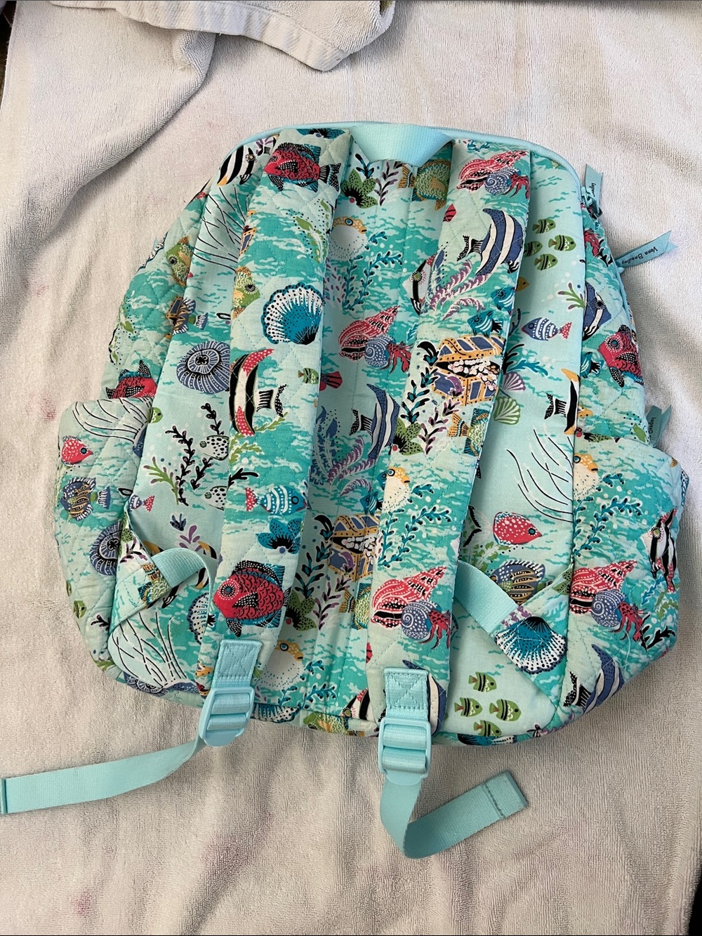 NWOT Vera Bradley Cotton Essential Campus Backpack in Antilles Treasure - Picture 3 of 8
